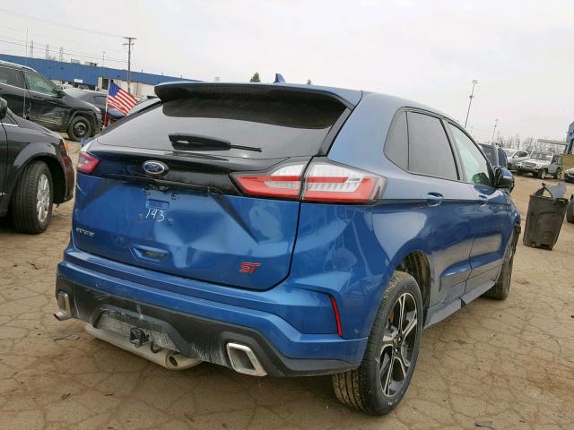 2FMPK4AP9KBB01143 - 2019 FORD EDGE ST BLUE photo 4