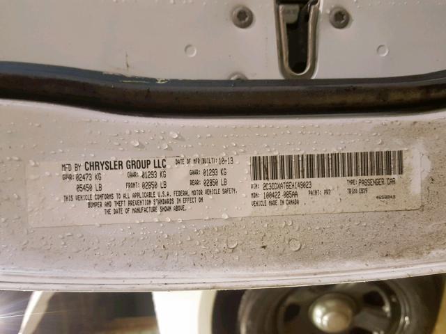 2C3CDXAT6EH149023 - 2014 DODGE CHARGER PO WHITE photo 10