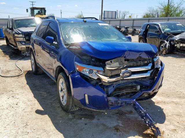 2FMDK3JC9EBA90207 - 2014 FORD EDGE SEL BLUE photo 1