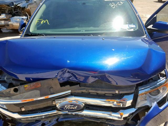 2FMDK3JC9EBA90207 - 2014 FORD EDGE SEL BLUE photo 7