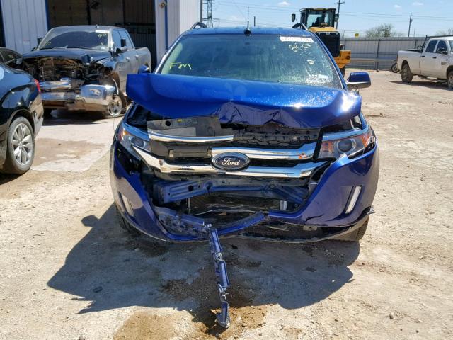 2FMDK3JC9EBA90207 - 2014 FORD EDGE SEL BLUE photo 9