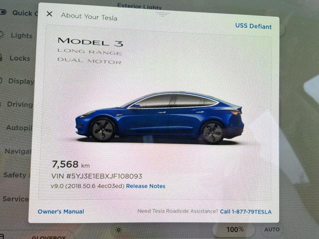 5YJ3E1EBXJF108093 - 2018 TESLA MODEL 3 BLUE photo 8