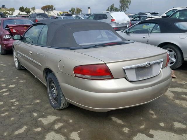 1C3EL45RX2N287868 - 2002 CHRYSLER SEBRING LX GOLD photo 3