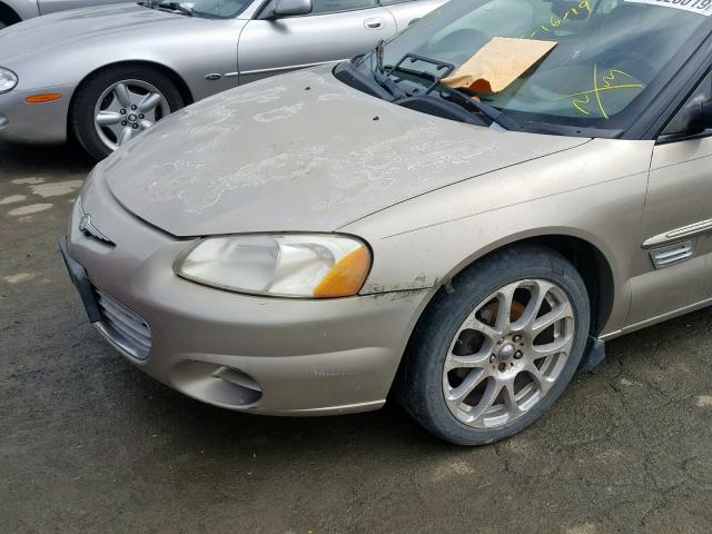 1C3EL45RX2N287868 - 2002 CHRYSLER SEBRING LX GOLD photo 9