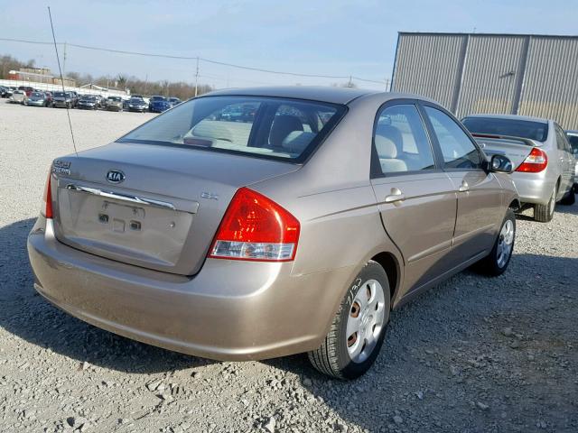 KNAFE221695591087 - 2009 KIA SPECTRA EX BEIGE photo 4