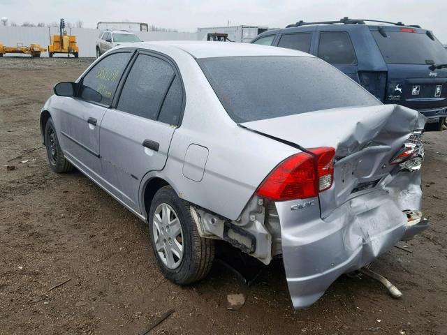 1HGES16475L014310 - 2005 HONDA CIVIC DX SILVER photo 3