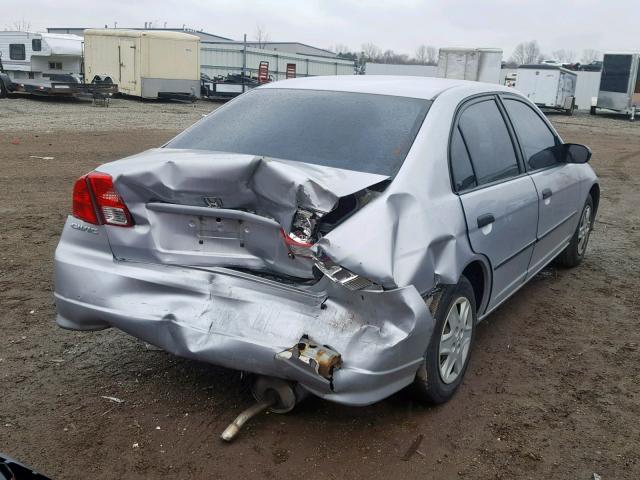 1HGES16475L014310 - 2005 HONDA CIVIC DX SILVER photo 4