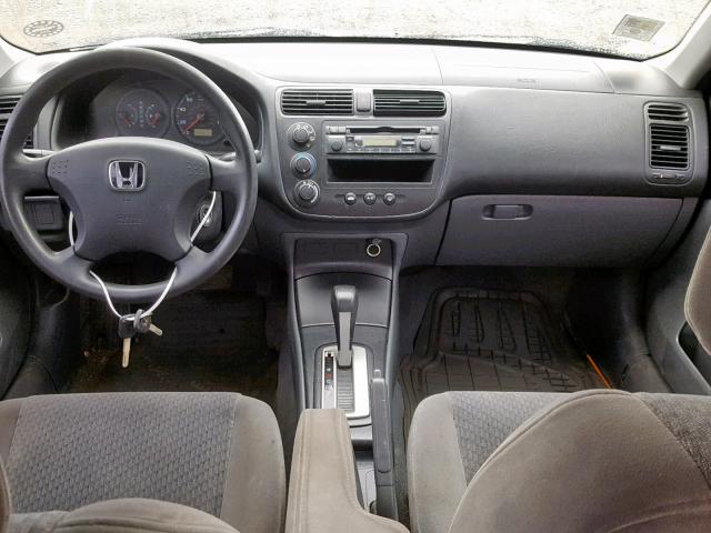 1HGES16475L014310 - 2005 HONDA CIVIC DX SILVER photo 9