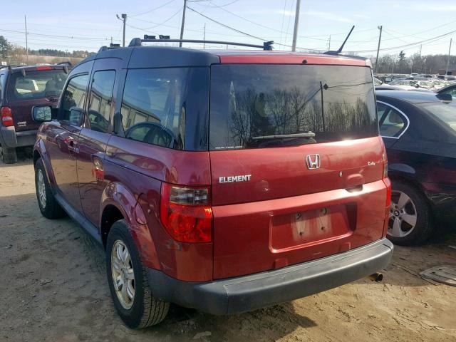 5J6YH28737L007312 - 2007 HONDA ELEMENT EX BURGUNDY photo 3