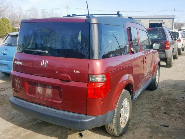 5J6YH28737L007312 - 2007 HONDA ELEMENT EX BURGUNDY photo 4