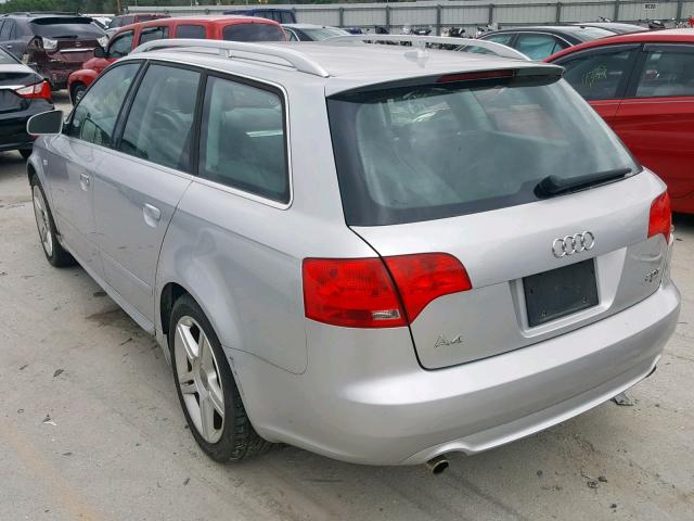 WAUKF78E58A011238 - 2008 AUDI A4 2.0T AV SILVER photo 3