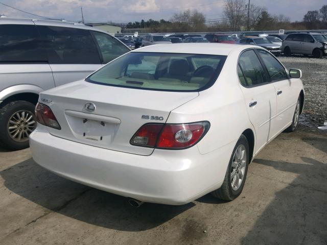 JTHBA30GX45002284 - 2004 LEXUS ES 330 WHITE photo 4