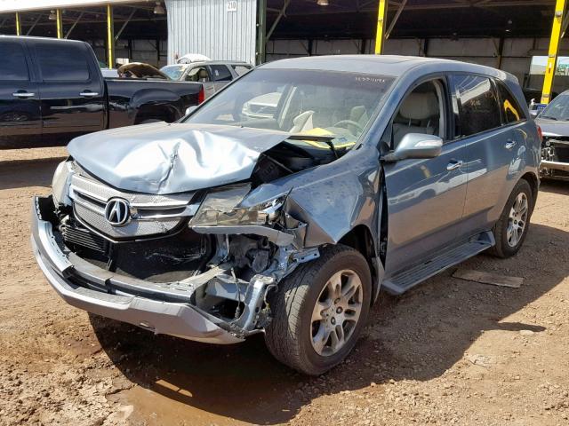 2HNYD28277H531205 - 2007 ACURA MDX BLUE photo 2