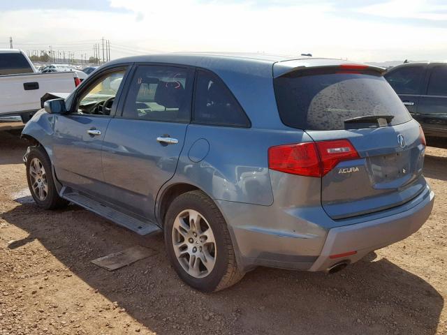 2HNYD28277H531205 - 2007 ACURA MDX BLUE photo 3