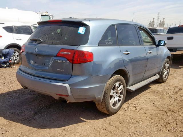 2HNYD28277H531205 - 2007 ACURA MDX BLUE photo 4