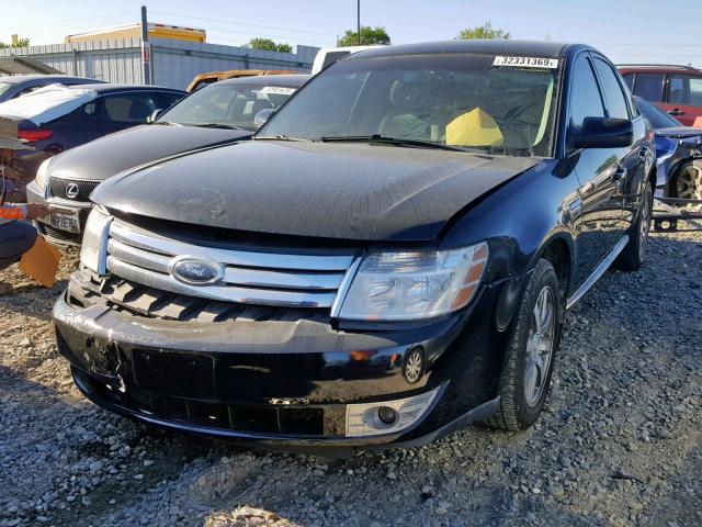 1FAHP27W88G113336 - 2008 FORD TAURUS SEL BLACK photo 2