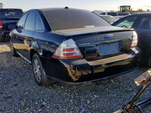 1FAHP27W88G113336 - 2008 FORD TAURUS SEL BLACK photo 3