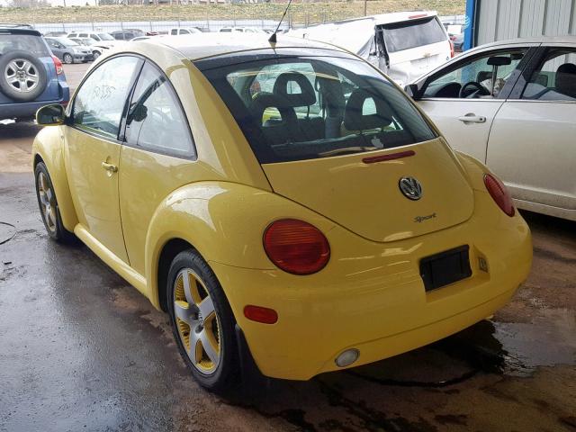 3VWED21C31M478178 - 2001 VOLKSWAGEN NEW BEETLE ყვითელი ფოტო 3