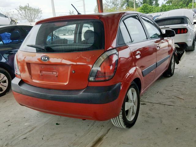 KNADE163076213593 - 2007 KIA RIO 5 SX ORANGE photo 4