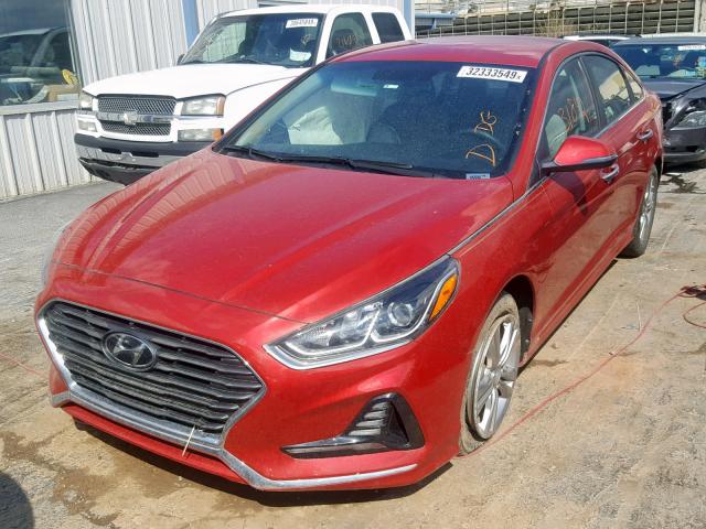 5NPE34AFXJH656007 - 2018 HYUNDAI SONATA SPO RED photo 2