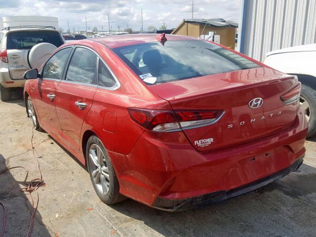 5NPE34AFXJH656007 - 2018 HYUNDAI SONATA SPO RED photo 3