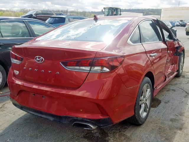 5NPE34AFXJH656007 - 2018 HYUNDAI SONATA SPO RED photo 4