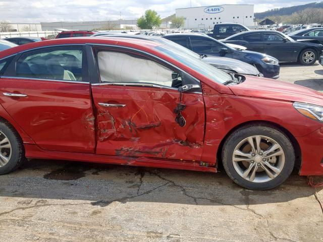 5NPE34AFXJH656007 - 2018 HYUNDAI SONATA SPO RED photo 9