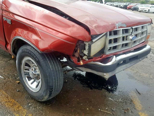 1FTCR10A6NUB23450 - 1992 FORD RANGER RED photo 9