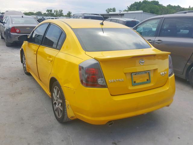 3N1CB61E38L659552 - 2008 NISSAN SENTRA SE- YELLOW photo 3