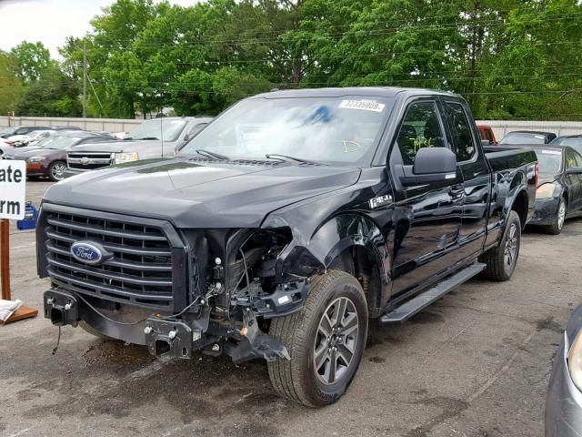 1FTEX1CF0HFB99714 - 2017 FORD F150 SUPER BLACK photo 2