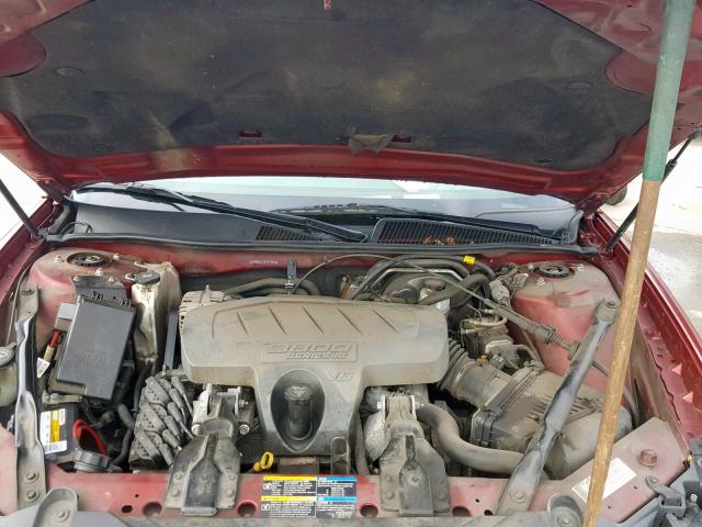 2G4WD582181192414 - 2008 BUICK LACROSSE C RED photo 7