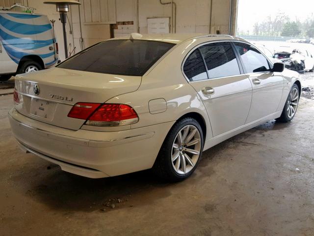 WBAHN83567DT74459 - 2007 BMW 750 WHITE photo 4