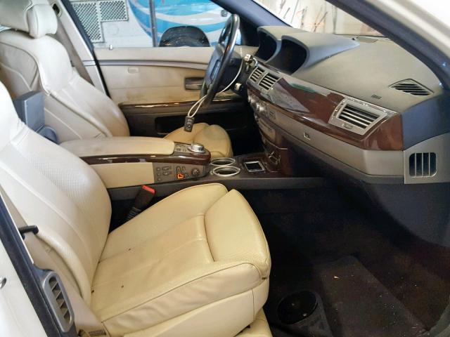 WBAHN83567DT74459 - 2007 BMW 750 WHITE photo 5