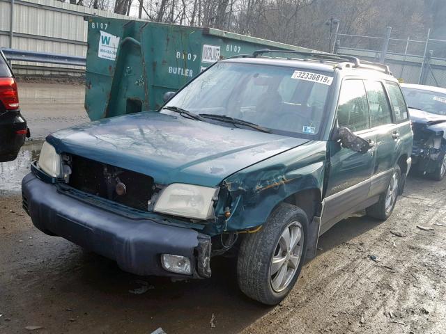 JF1SF63501G752443 - 2001 SUBARU FORESTER L GREEN photo 2