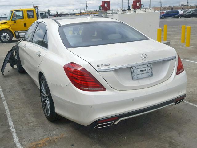 WDDUG8CBXFA082109 - 2015 MERCEDES-BENZ S 550 WHITE photo 3