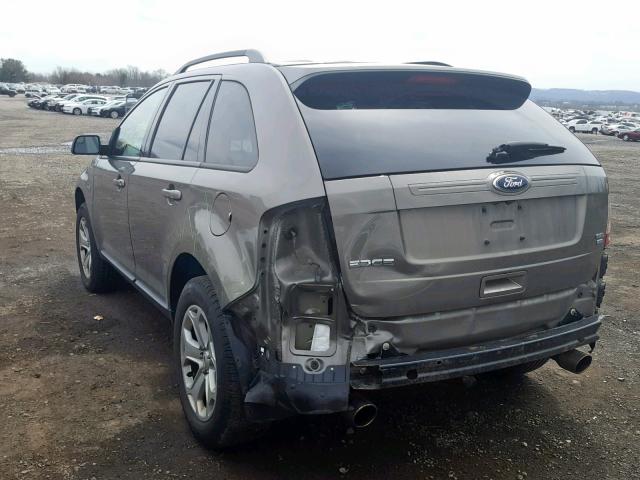 2FMDK4JCXCBA65562 - 2012 FORD EDGE SEL GRAY photo 3