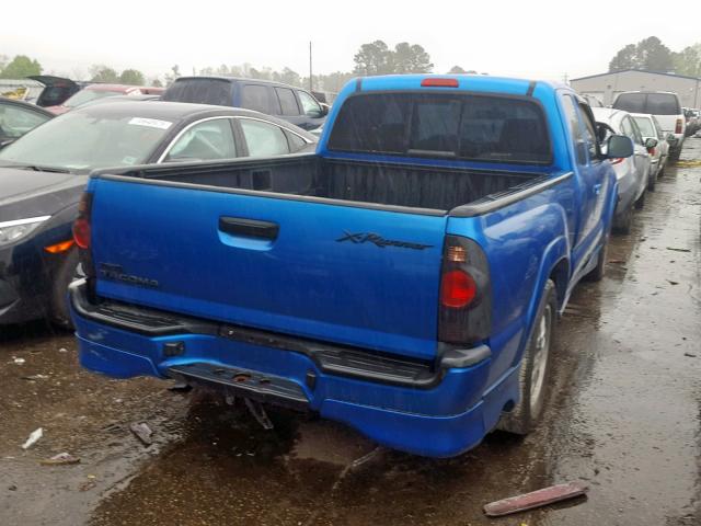 5TETU22N78Z512307 - 2008 TOYOTA TACOMA X-R BLUE photo 4