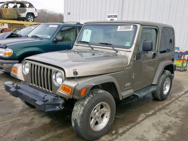 1J4FA49S65P341382 - 2005 JEEP WRANGLER / TAN photo 2