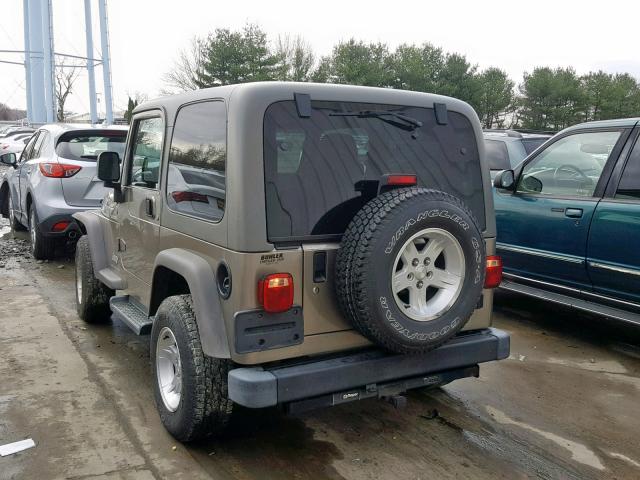 1J4FA49S65P341382 - 2005 JEEP WRANGLER / TAN photo 3