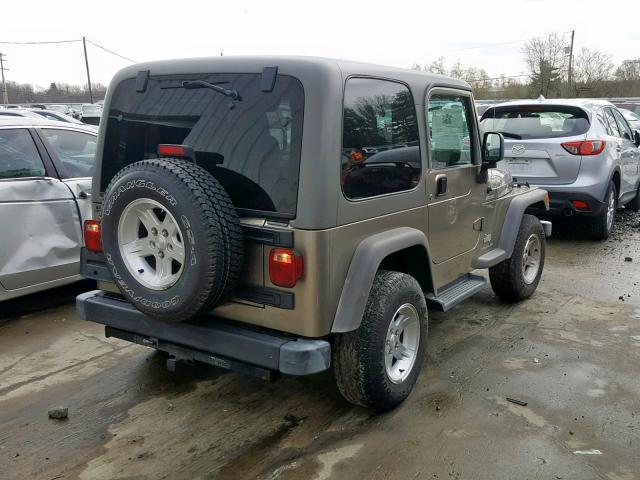 1J4FA49S65P341382 - 2005 JEEP WRANGLER / TAN photo 4