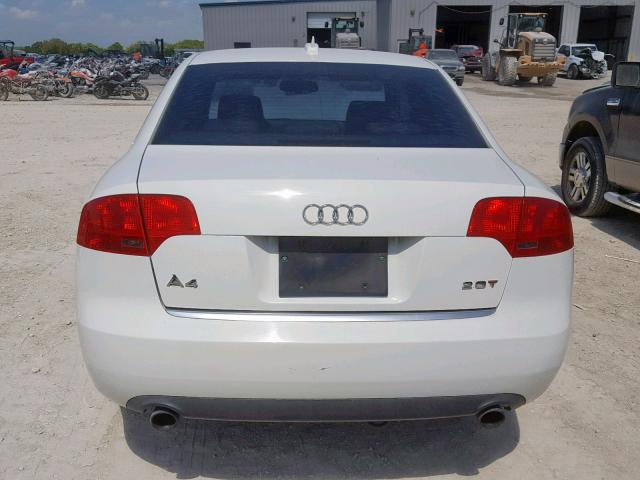 WAUAF78E85A556101 - 2005 AUDI A4 2.0T WHITE photo 9