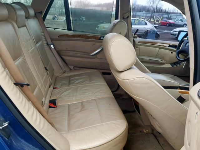 5UXFA53512LP45349 - 2002 BMW X5 3.0I BLUE photo 6