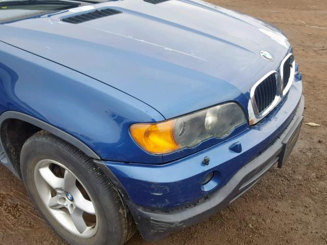 5UXFA53512LP45349 - 2002 BMW X5 3.0I BLUE photo 9