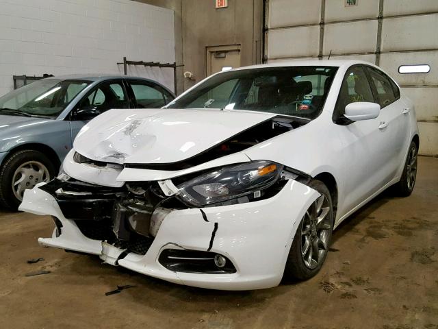 1C3CDFBB7ED902362 - 2014 DODGE DART SXT WHITE photo 2