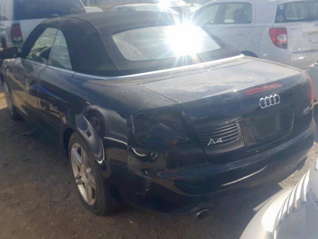 WAUDF48H17K018908 - 2007 AUDI A4 2.0T CA BLACK photo 3