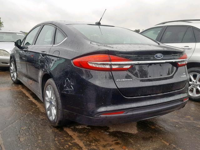 3FA6P0LU0HR315533 - 2017 FORD FUSION SE BLACK photo 3