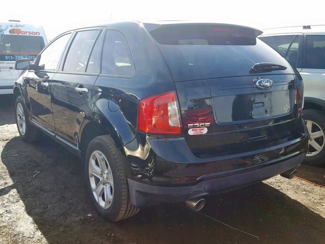 2FMDK3JC4BBB66122 - 2011 FORD EDGE SEL BLACK photo 3