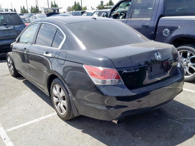 1HGCP36808A016858 - 2008 HONDA ACCORD EXL BLACK photo 3