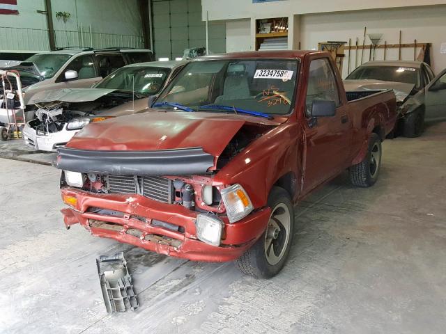 4TARN81A9NZ033298 - 1992 TOYOTA PICKUP 1/2 RED photo 2