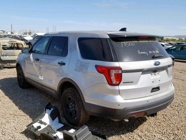 1FM5K8AR3HGA37442 - 2017 FORD EXPLORER P SILVER photo 3